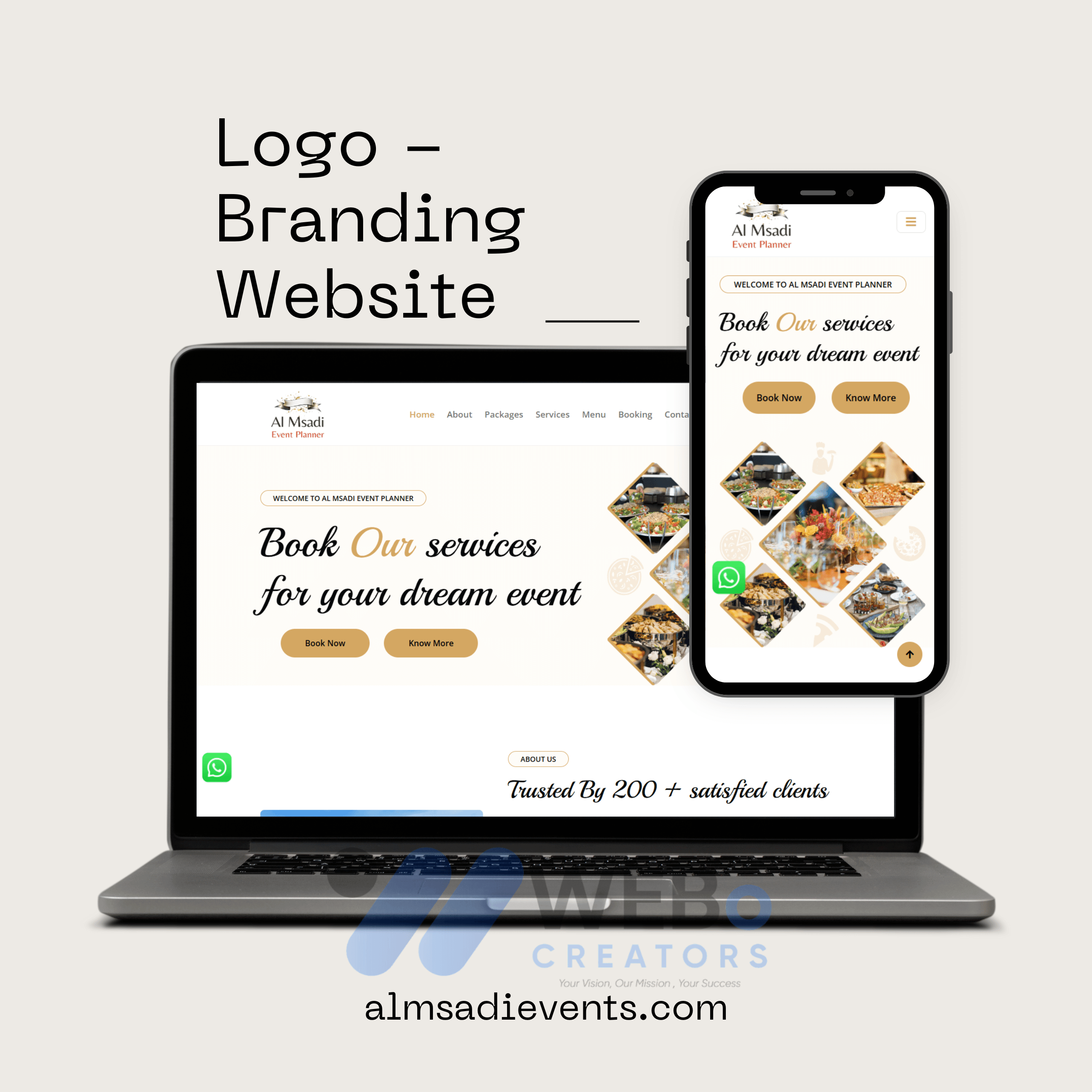Website Development Service for Al Msadi Events event management company